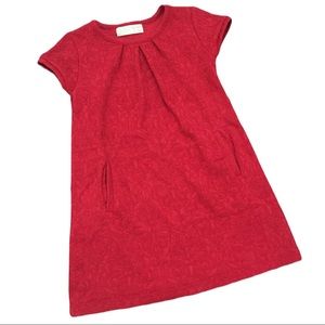 Girls Zara Red Textured Dress size 4/5